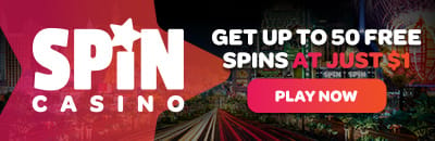 Deposit $1 get 40 free spins at Spin Casino